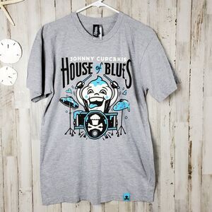 Johnny Cupcakes Graphic Tee Shirt Gray Size Medium